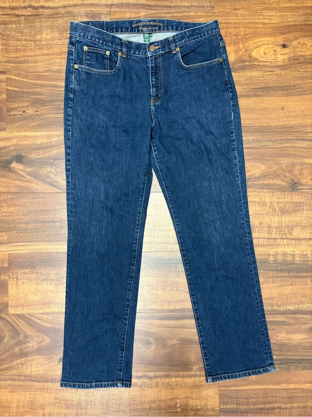 Lauren Jeans Co. Ralph Lauren Women’s Straight Dark Wash Denim Jeans size 12 - Picture 1 of 4